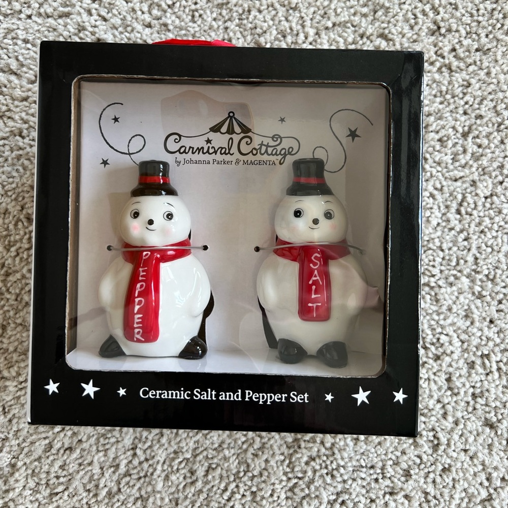 Carnival Cottage Snowman Salt and Pepper Shakers